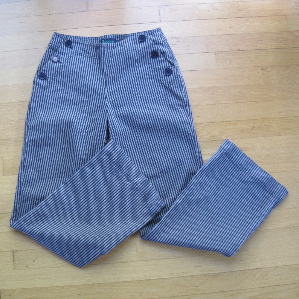Boden Blue & White Striped Button Up The Southhampton Sailor Jean Size 10 R